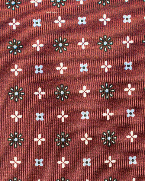 7 Fold Red Silk Tie