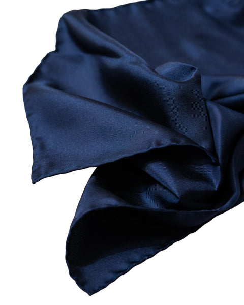 Pochette in Seta Blu Notte