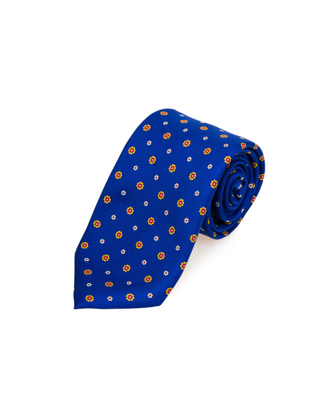 Cravatta 3 Pieghe in seta Blu Delft