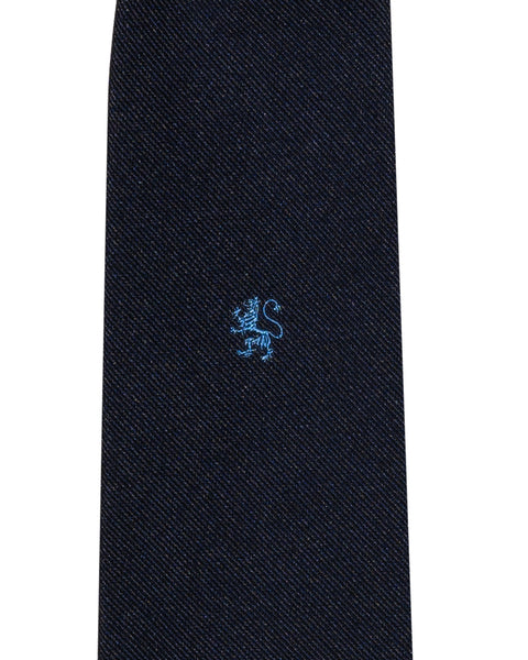 Cravatta 3 Pieghe Signature in seta Blu Notte