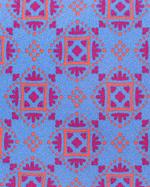 Cravatta 7 Pieghe in seta Blu