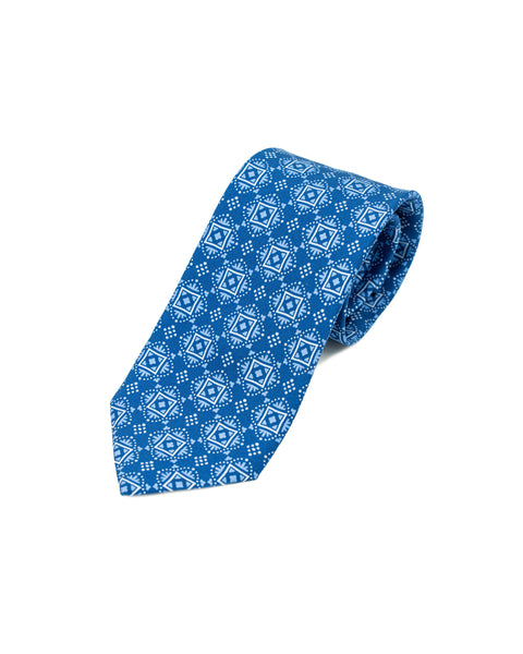 Cravatta 7 Pieghe in seta Blu