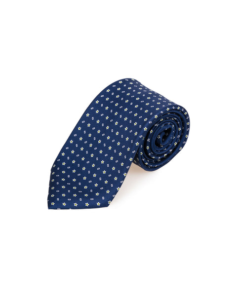 7 Fold Silk Tie Blue