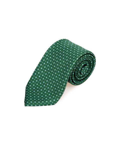 7 Fold Silk Tie English Green