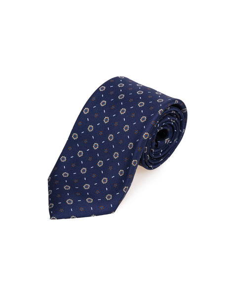 7 Fold Silk Tie Blue
