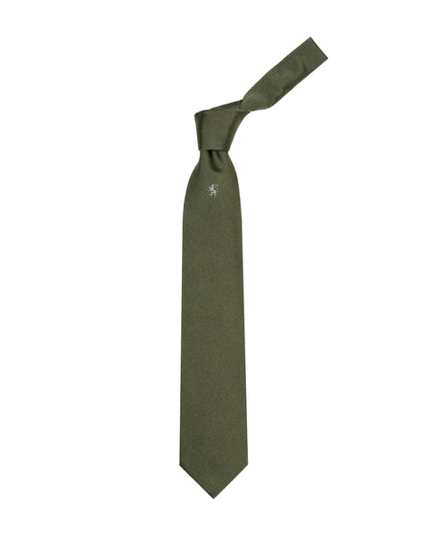 Cravatta 7 Pieghe Signature in seta Verde Fango,extra lunga
