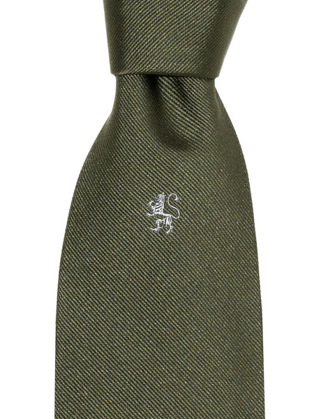Cravatta 7 Pieghe Signature in seta Verde Fango,extra lunga