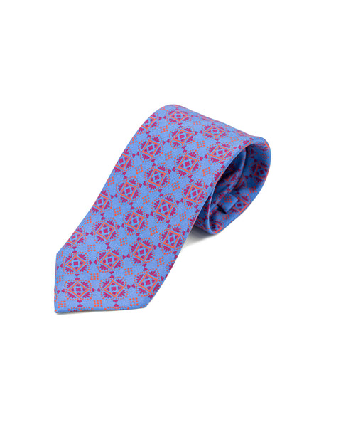 Cravatta 7 Pieghe in seta Blu