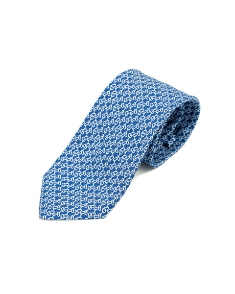 Cravatta 7 Pieghe in seta Blu
