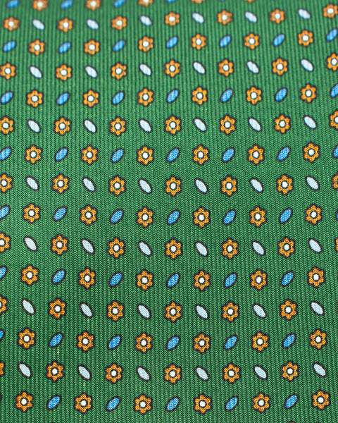 7 Fold Silk Tie English Green