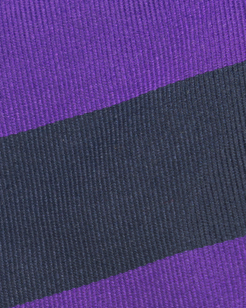 Cravatta 3 Pieghe Signature Regimental in seta Viola e Blu