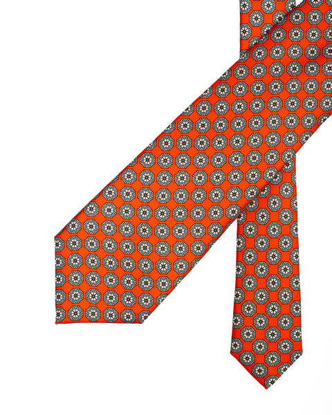7 Fold Silk Tie Orange