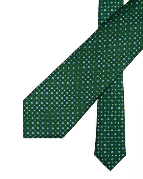 7 Fold Silk Tie English Green