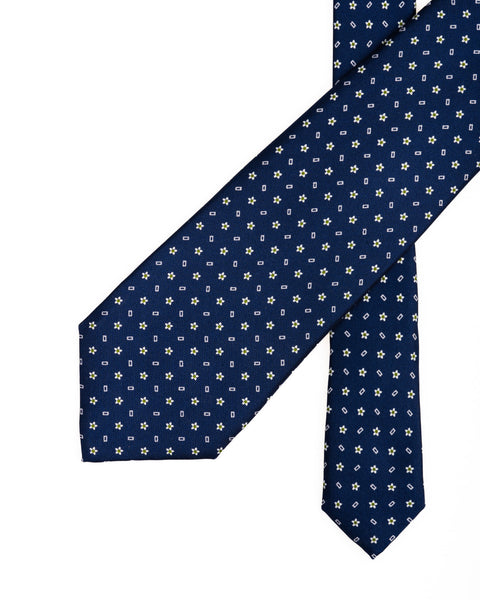 7 Fold Silk Tie Blue