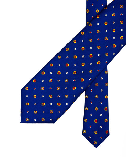 7 Fold Silk Tie Classic Blue