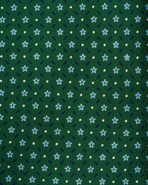 7 Fold Silk Tie English Green