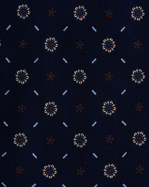 7 Fold Silk Tie Blue