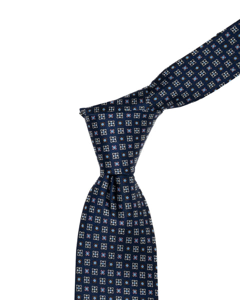 Cravatta 7 Pieghe in seta Blu