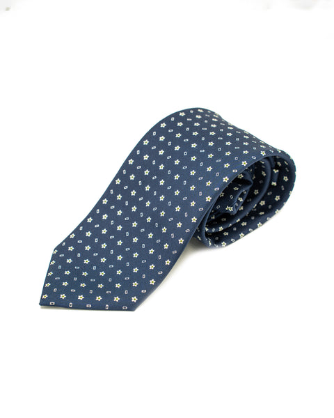 Cravatta 7 Pieghe in seta Blu