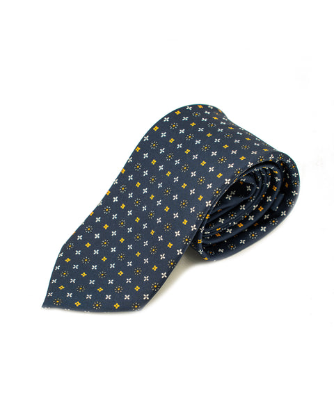 Cravatta Sette Pieghe in seta Blu