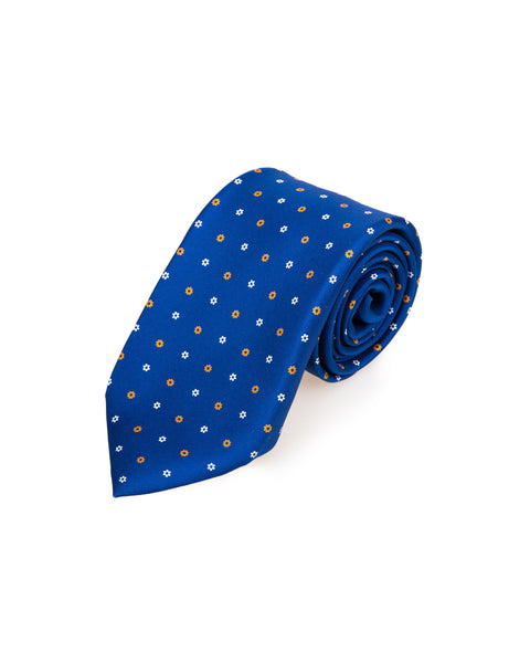 7 Fold Silk Tie Blue 