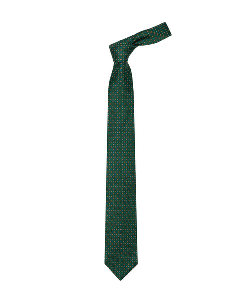 7 Fold Silk Tie English Green