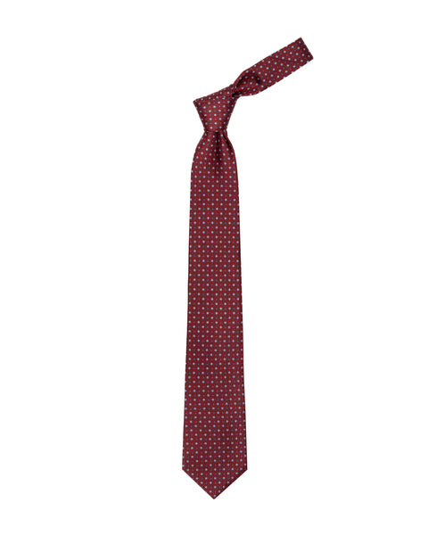 7 Fold Red Silk Tie