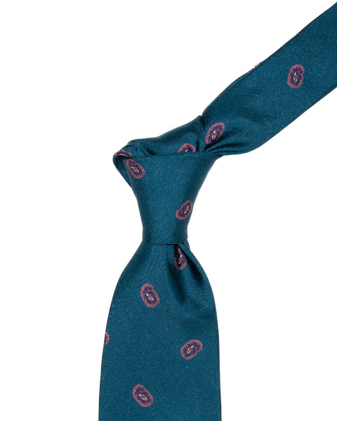 7 Fold Silk Tie Peacock Blue