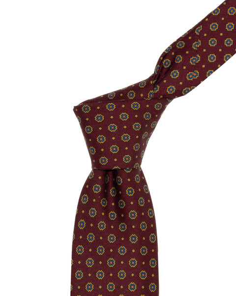 7 Fold Silk Tie Carmine Red