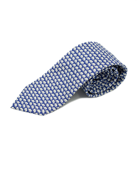 Cravatta 7 Pieghe in seta Blu Classico