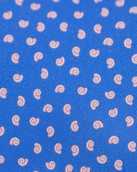 Cravatta 7 Pieghe Pois in seta Azzurra