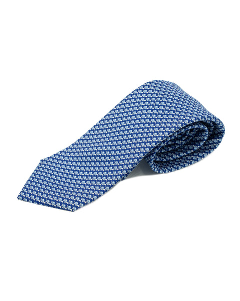 Cravatta 7 Pieghe in seta Blu Classico