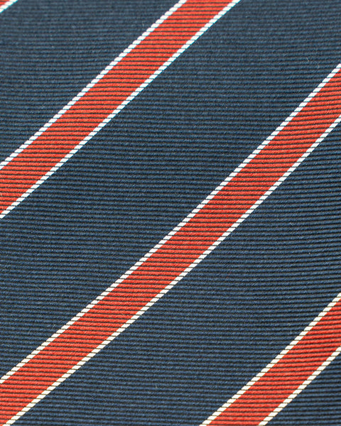 Cravatta 3 Pieghe Regimental in seta Rossa e Blu