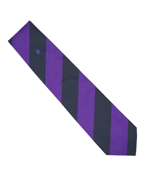 Cravatta 3 Pieghe Signature Regimental in seta Viola e Blu