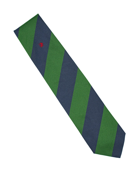 Cravatta 3 Pieghe Signature Regimental in seta Verde e Blu