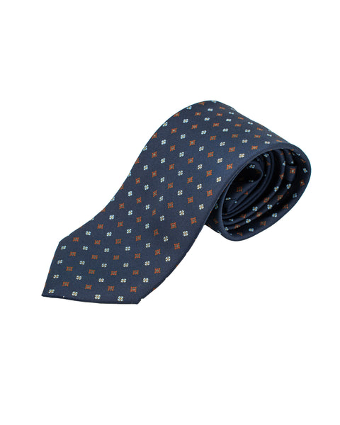 Cravatta 7 Pieghe in seta Blu