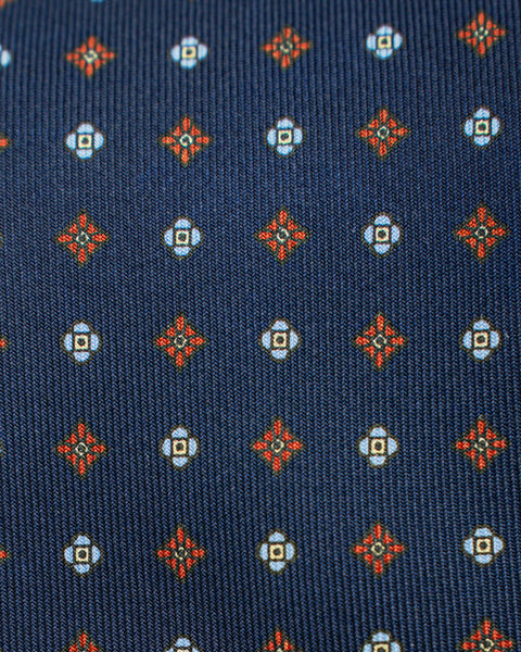 Cravatta 7 Pieghe in seta Blu