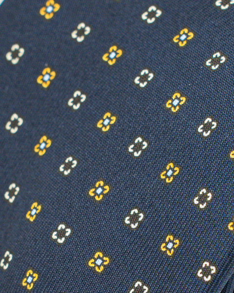 Cravatta 7 Pieghe in seta Blu