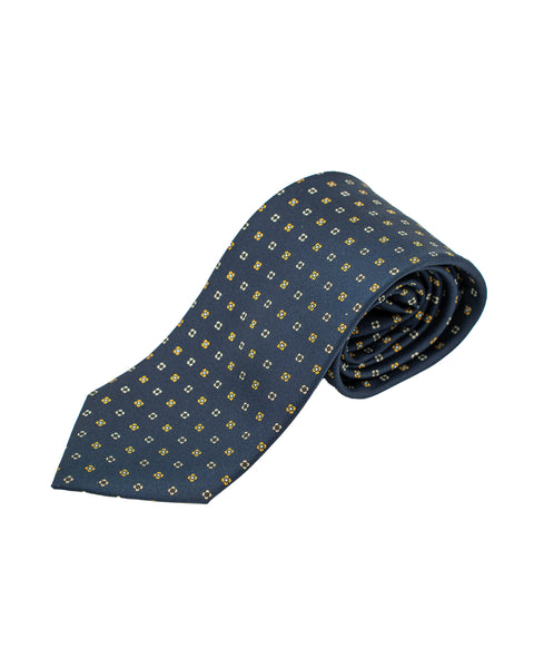 Cravatta 7 Pieghe in seta Blu