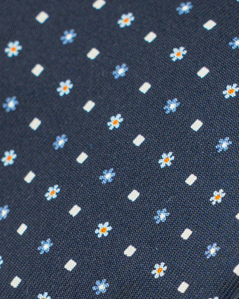 Cravatta 7 Pieghe in seta Blu