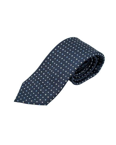 Cravatta 7 Pieghe in seta Blu