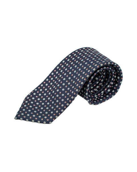 Cravatta 7 Pieghe in seta Blu