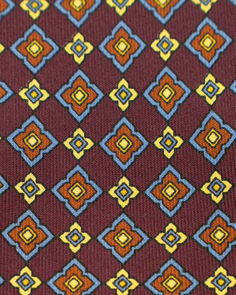 7 Fold Silk Tie Bordeaux