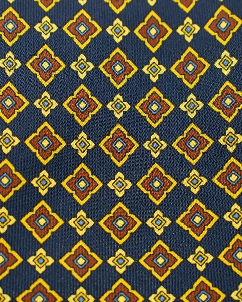 Cravatta 7 Pieghe in seta Blu