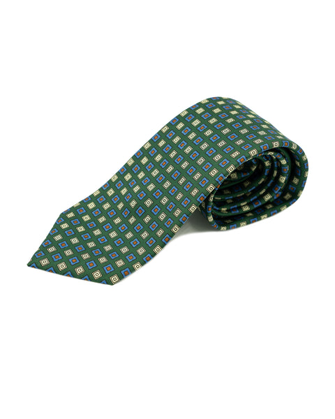 7 Fold Silk Tie English Green