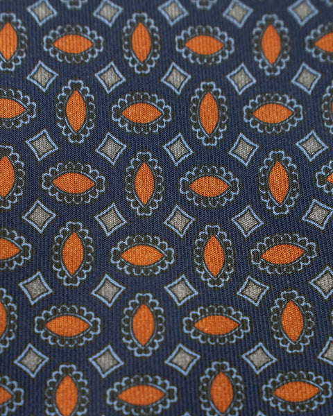 Cravatta 7 Pieghe in seta Blu