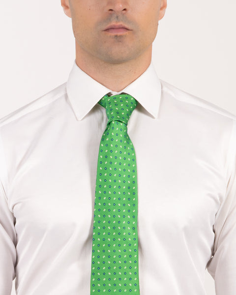 7 Fold Silk Tie Mint Green