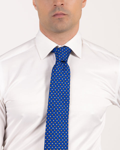 Cobalt Blue 7 Fold Silk Tie