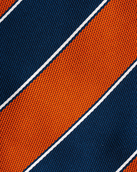 Orange and Blue Silk Regimental Tie